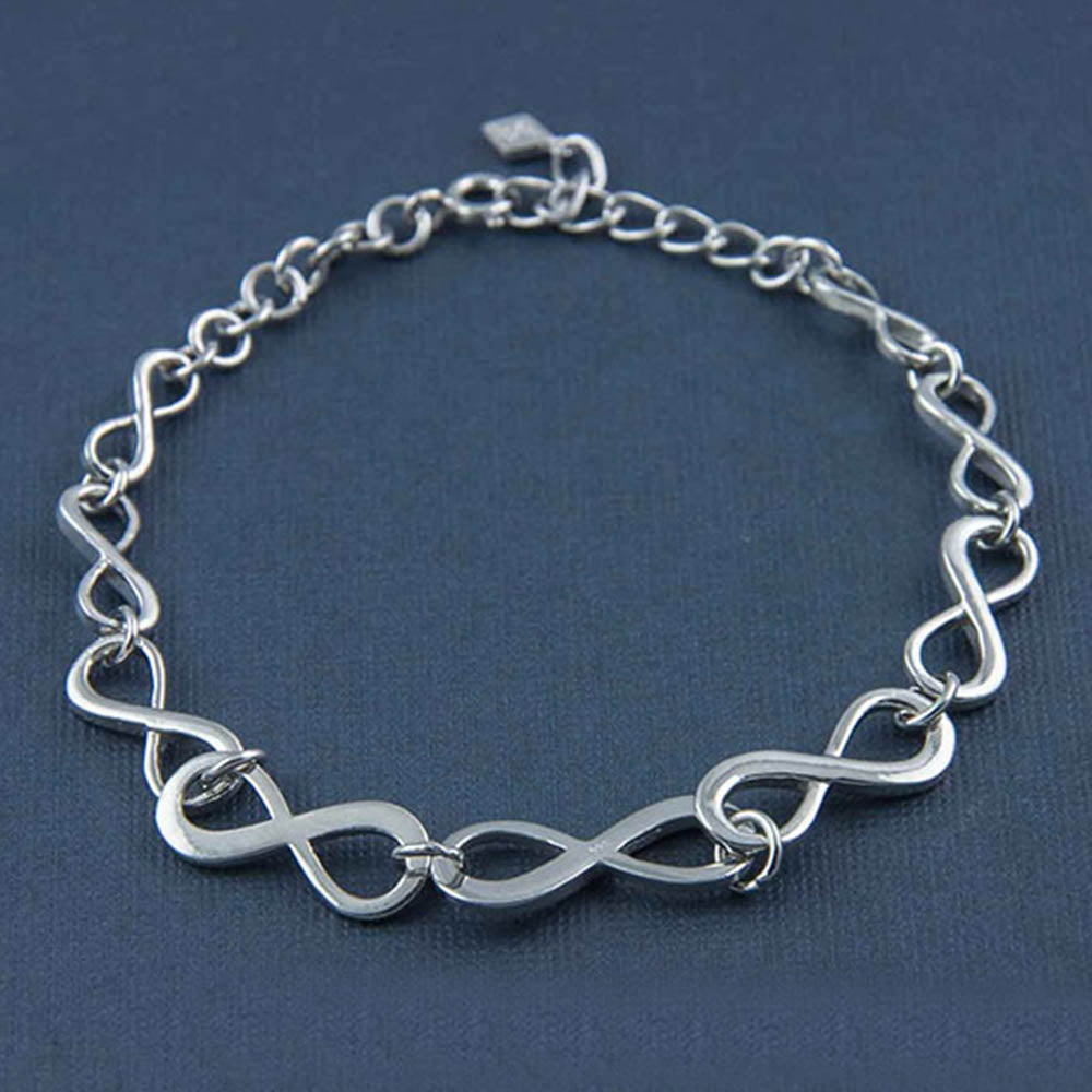 Eternal Infinity Silver Bracelet (Medium to Large)