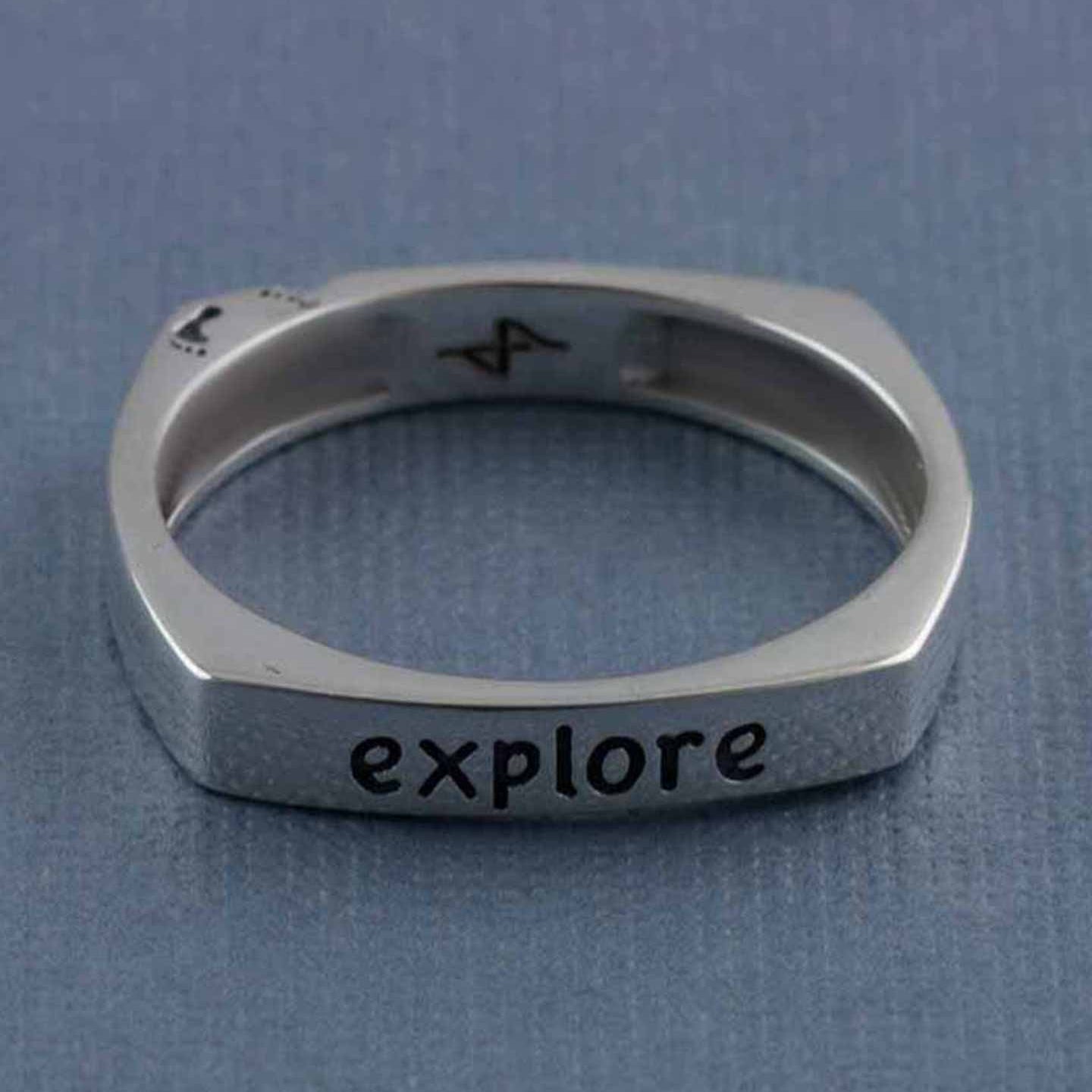 Explore Silver Message Ring