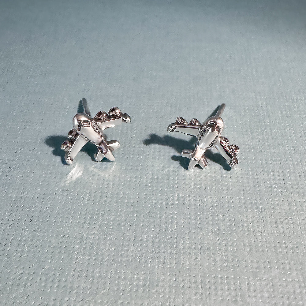Pure Sterling Silver Fly Me Stud Earrings