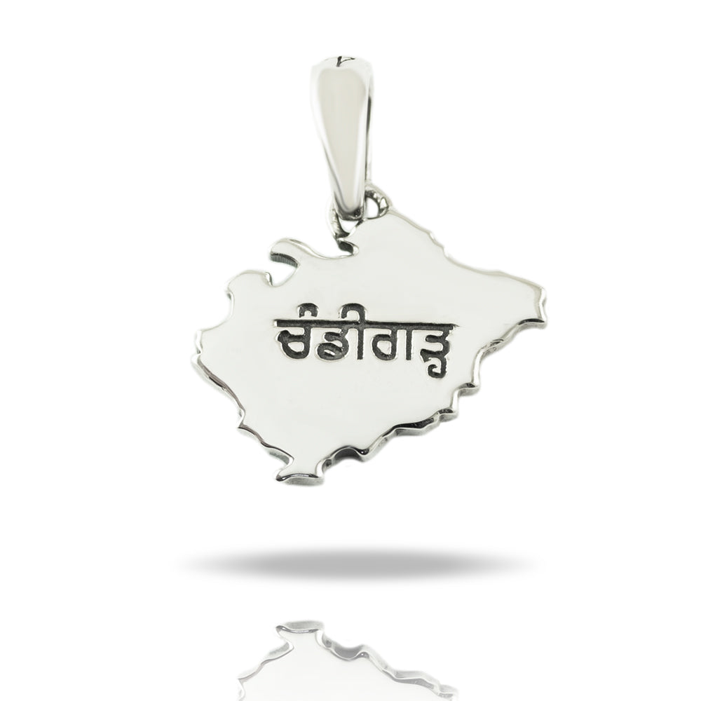 My Chandigarh State Silver Pendant