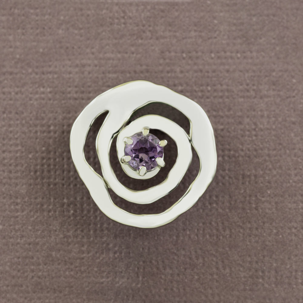 Fourseven-Natural-Rhythm-Gemstone-Silver-Pendant-In-Amethyst