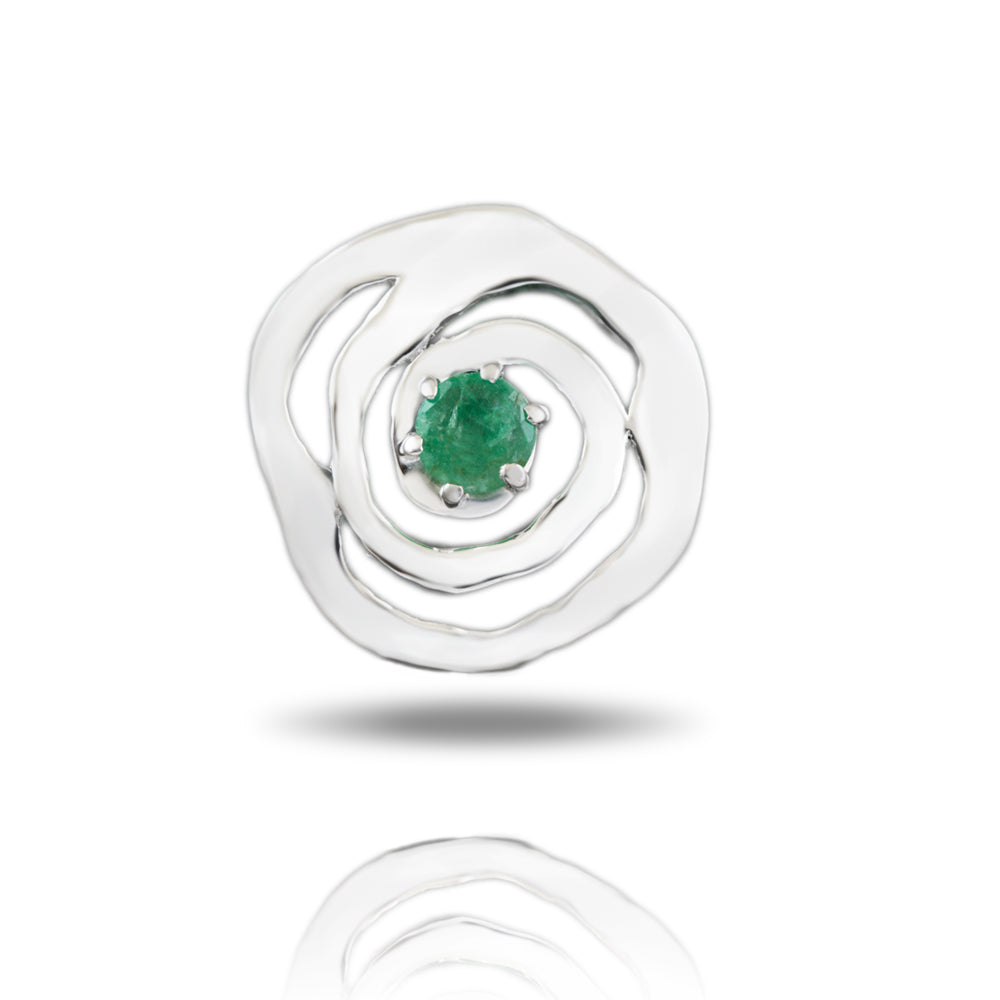 Sterling Silver Emerald Gemstone Pendant for Women | Natural Rhythm