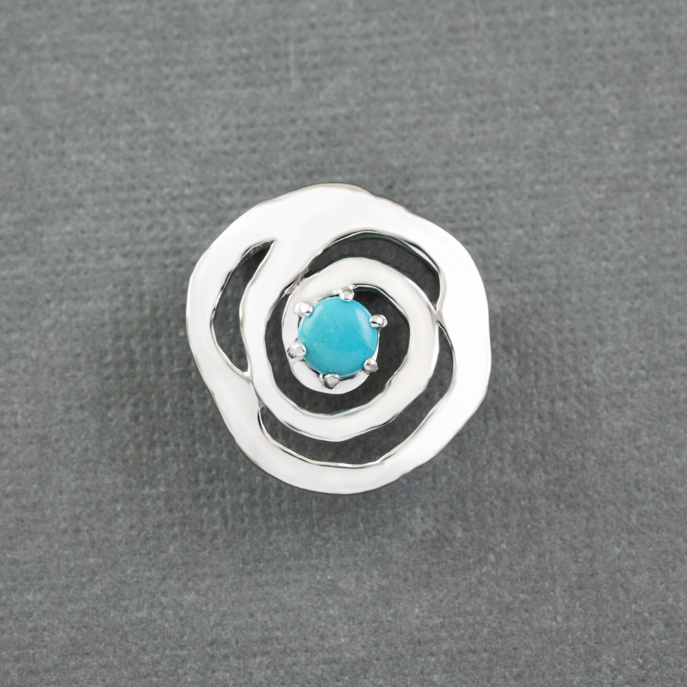 Natural Rhythm Gemstone Silver Pendant in Turquoise