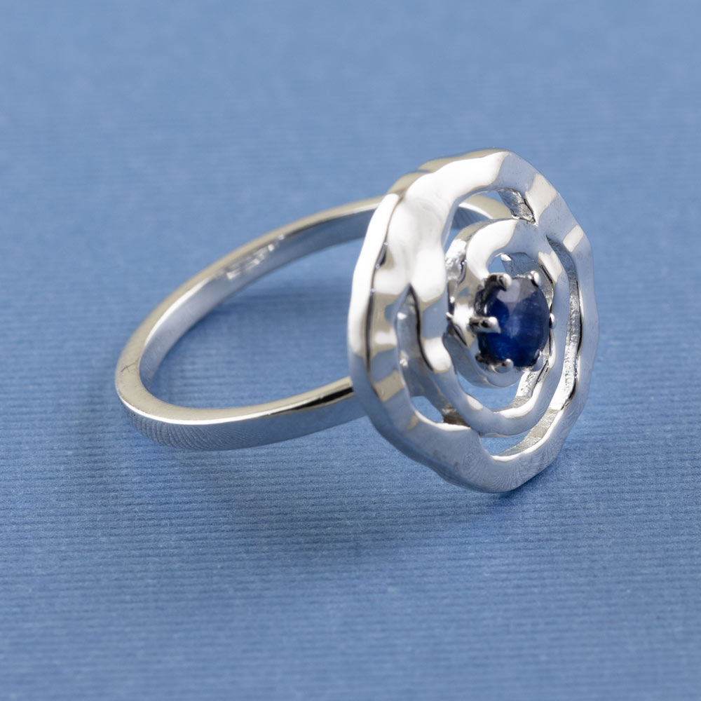 Natural Rhythm Gemstone Silver Ring in Blue Sapphire-14