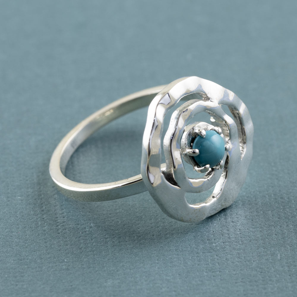 Natural Rhythm Gemstone Silver Ring in Turquoise-14