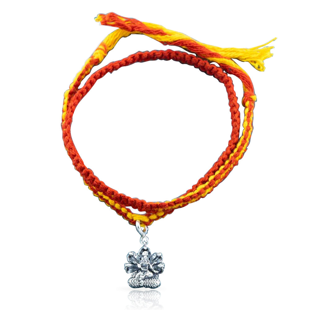 Vishnu Aashirwaad Silver Charm Moli Rakhi Bracelet