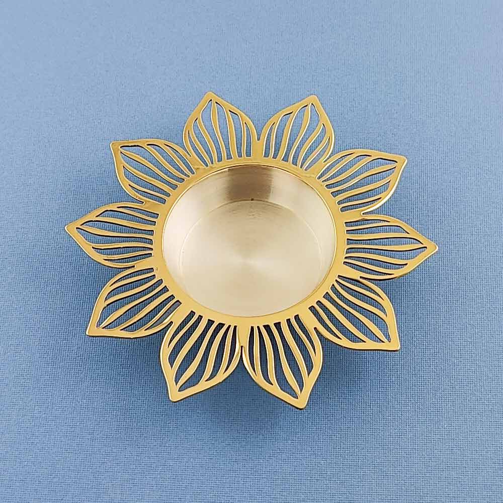 Lotus Petal Gold-Plated Tealight Holder