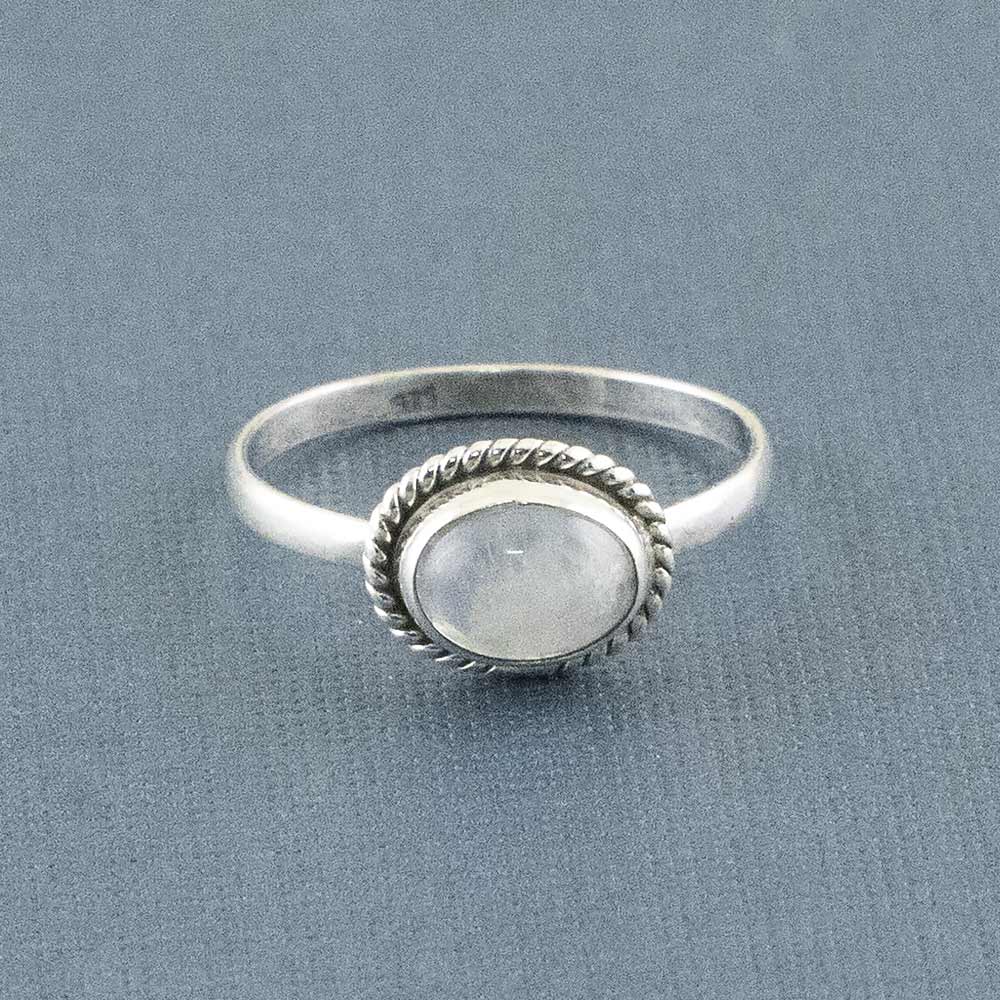 Praarambha Braided Ovals Silver Ring in Rainbow Moonstone-15