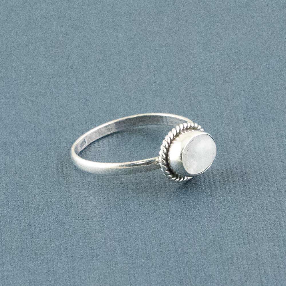 Praarambha Braided Ovals Silver Ring in Rainbow Moonstone-15