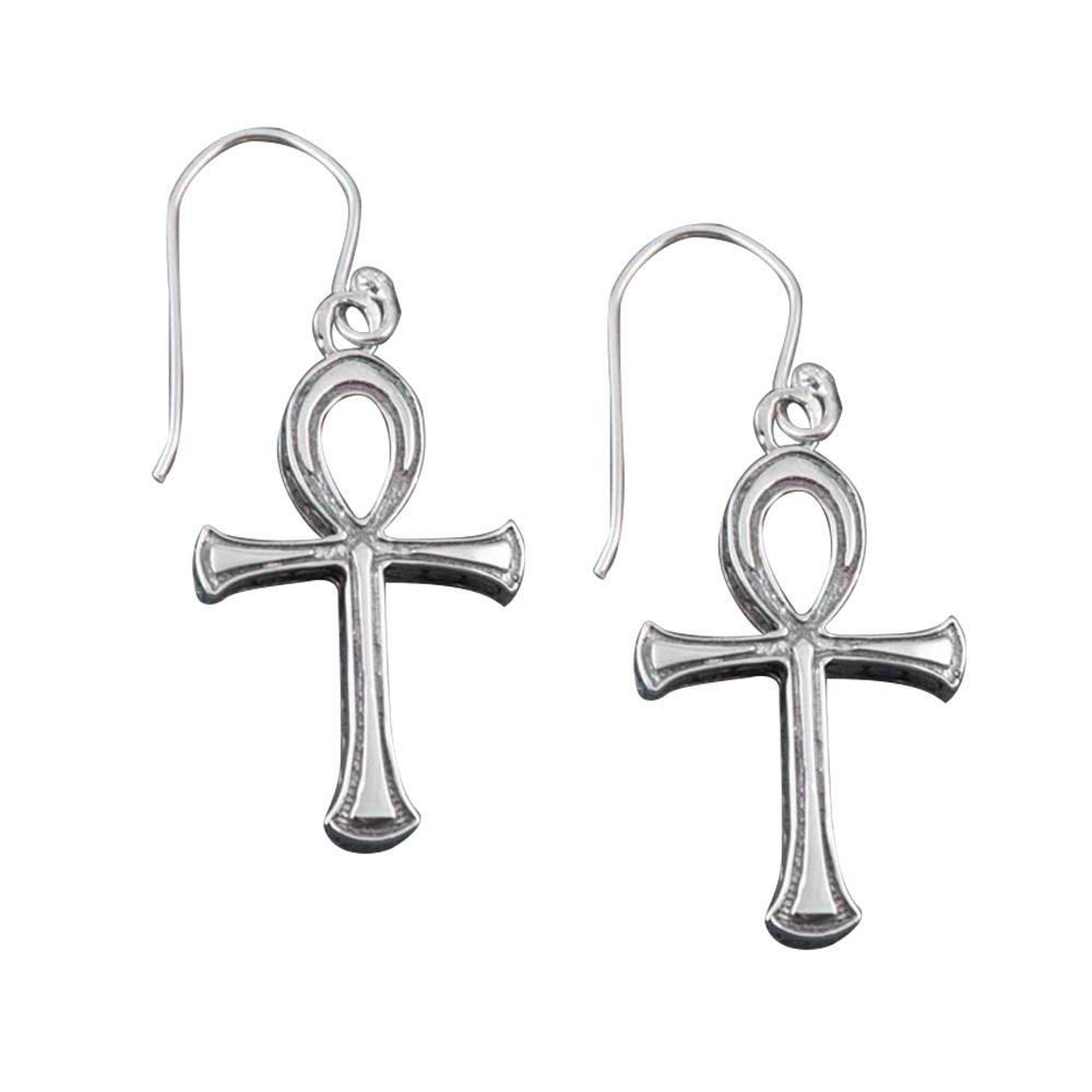 Fourseven Ankh Dangler Earrings E-464-SP-S White-BG-Image