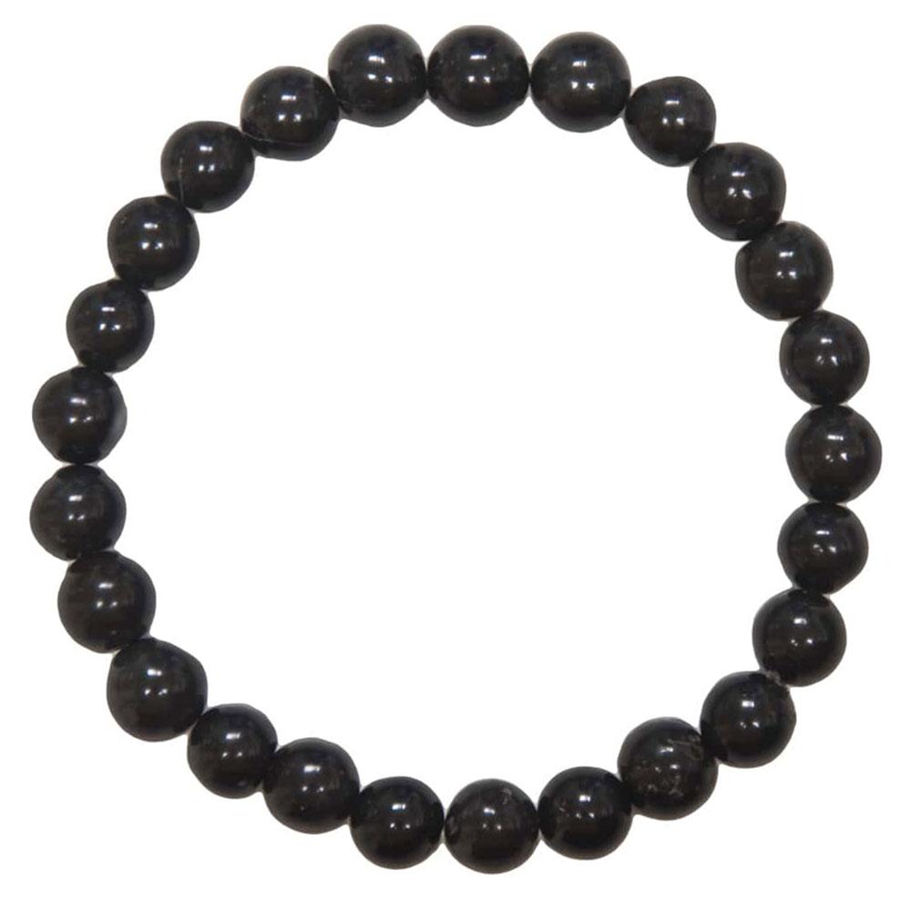 Fourseven Black Agate Bead Bracelet-Small-to-Medium B-130-SI-BAG White-BG-Image