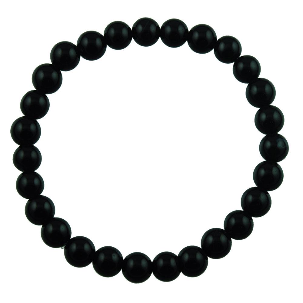 Fourseven Black Onyx Bead Bracelet B-93-SI-BLO White-BG-Image