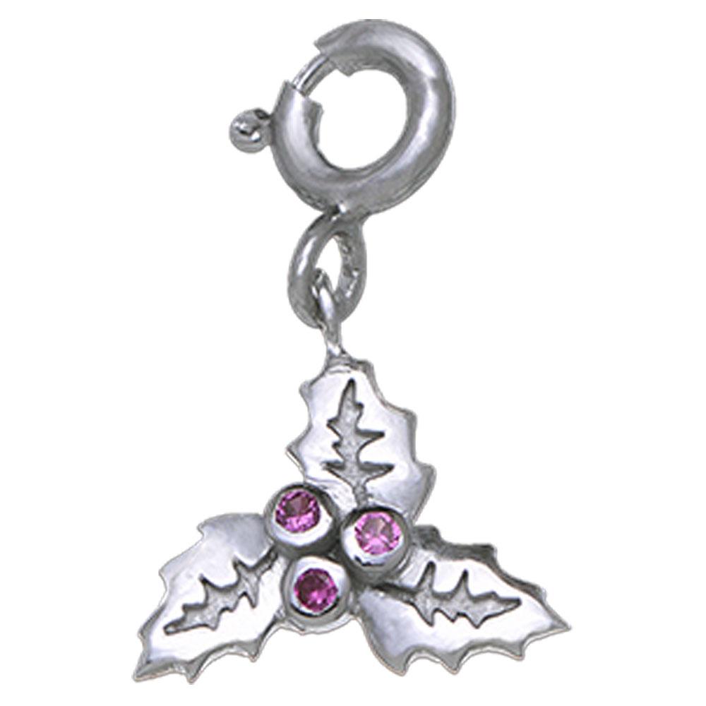 Fourseven Christmas Holly Charm C-655-SP-S White-BG-Image