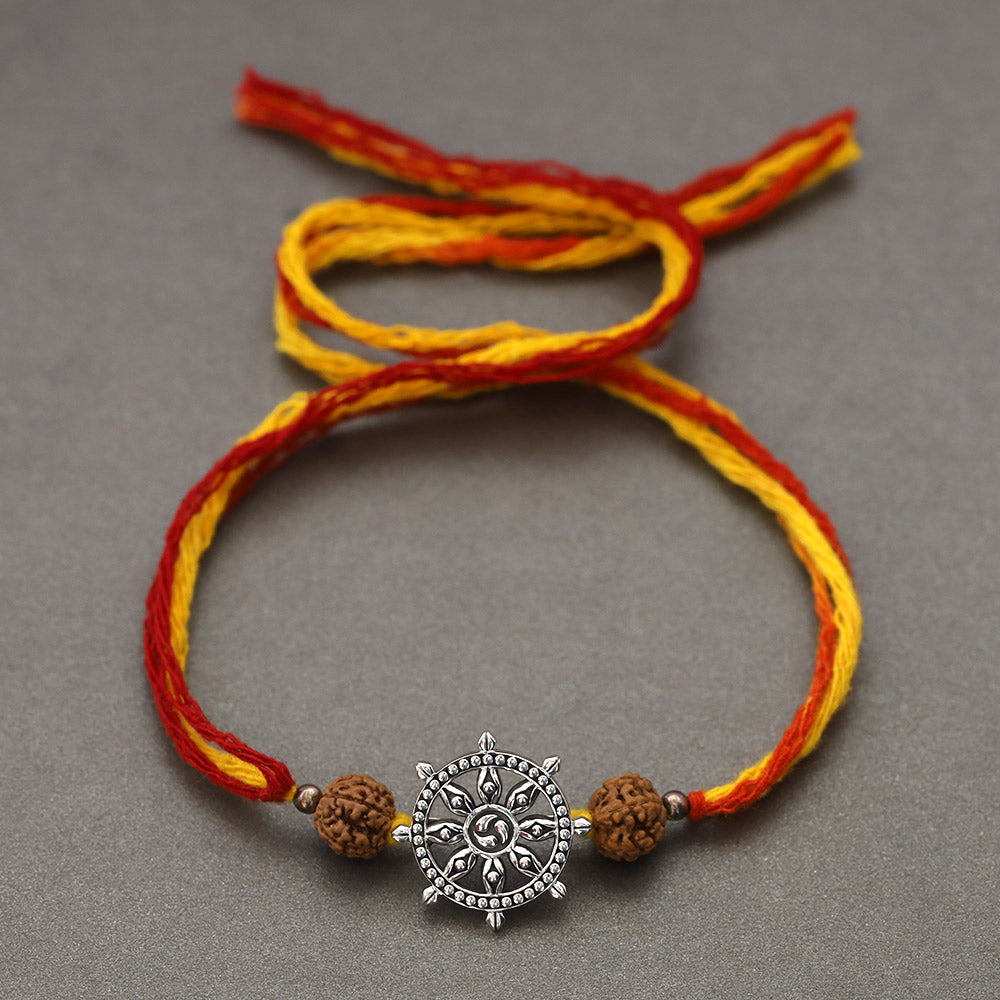 Dharma Chakra Silver Pendant Moli Rakhi