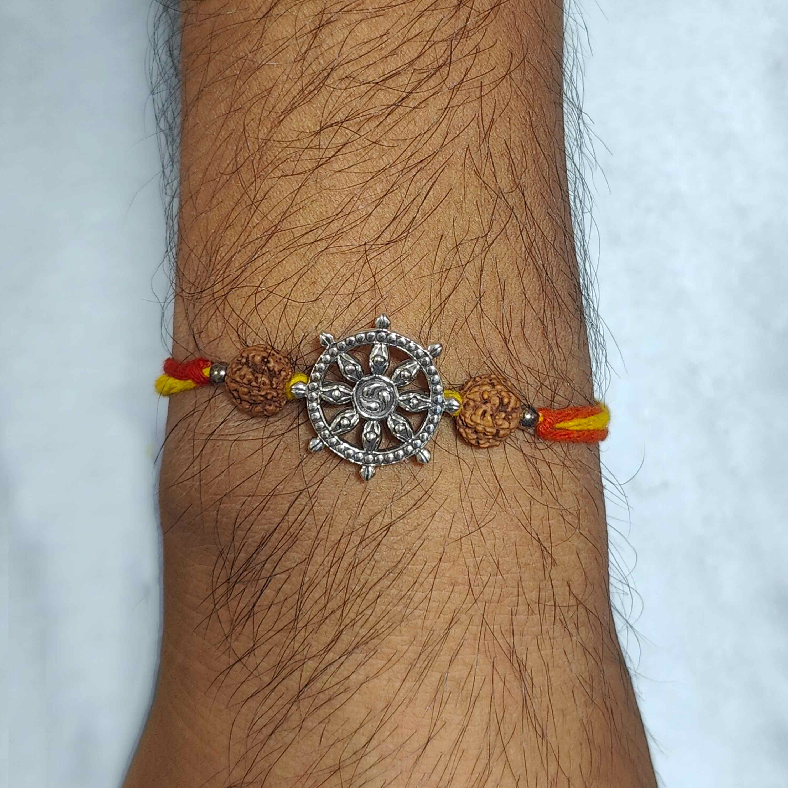 Dharma Chakra Silver Pendant Moli Rakhi