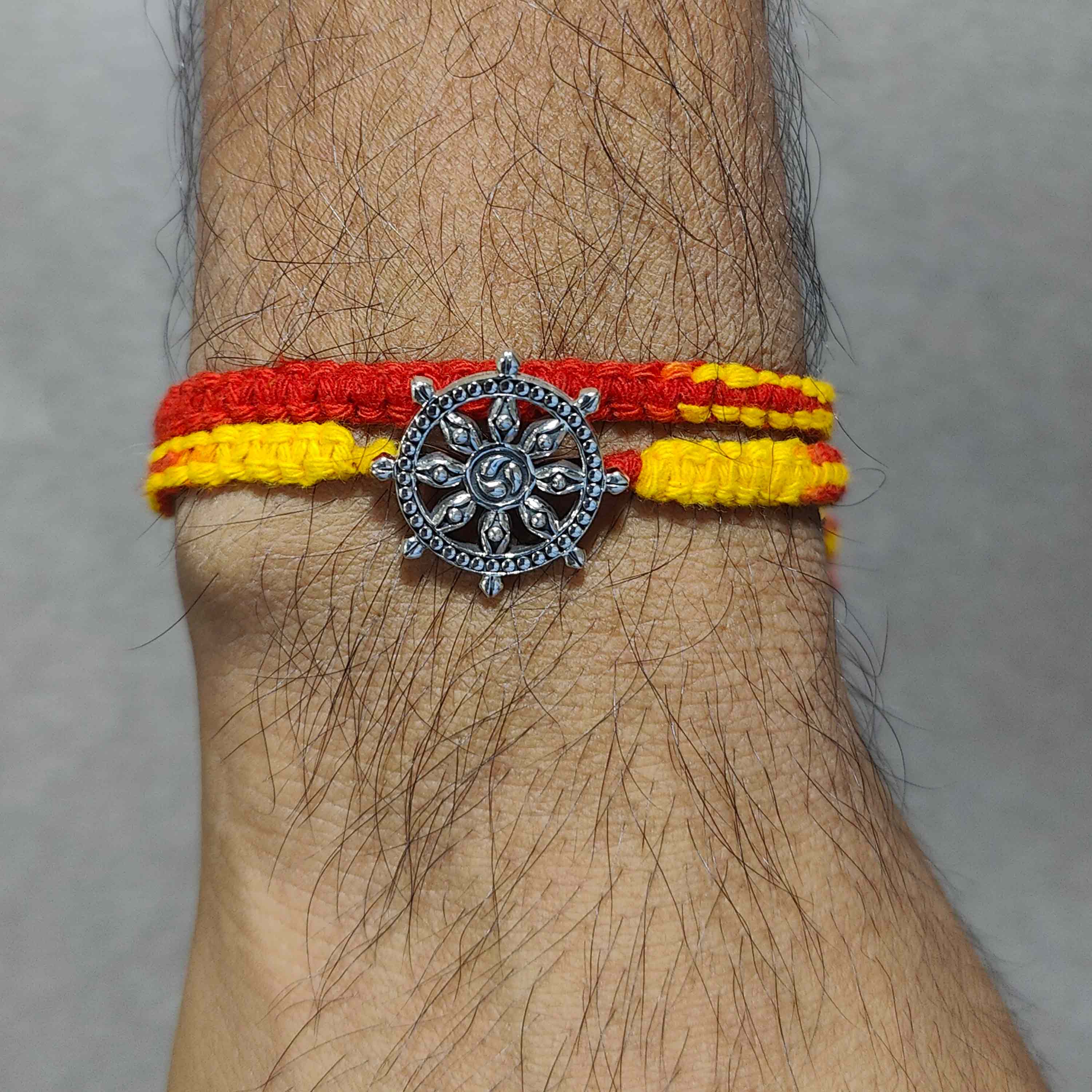 Dharma Chakra Silver Pendant Moli Rakhi