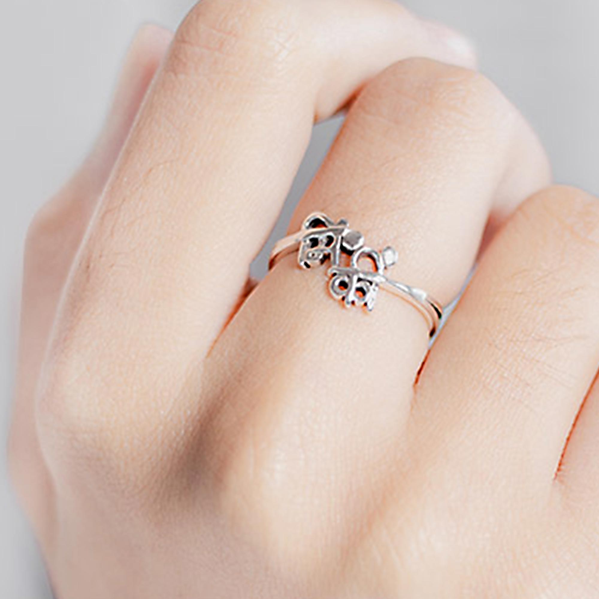 Playful मिकी SIlver Adjustable Ring