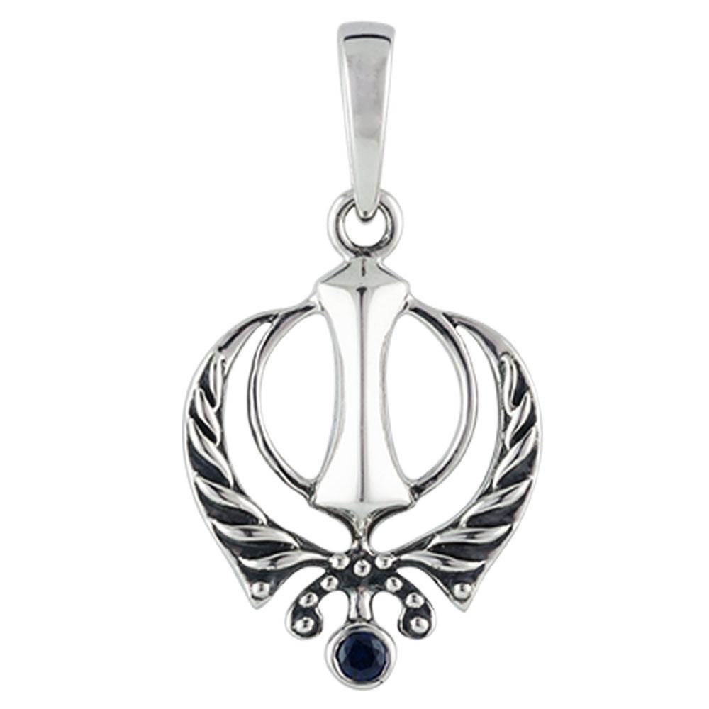 Fourseven Divine Knowledge Khanda Pendant N-176-SP-S White-BG-Image