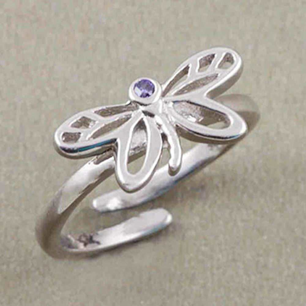 Fourseven Dreamy Dragonfly Adjustable Ring R-144-PL-S Base-Image