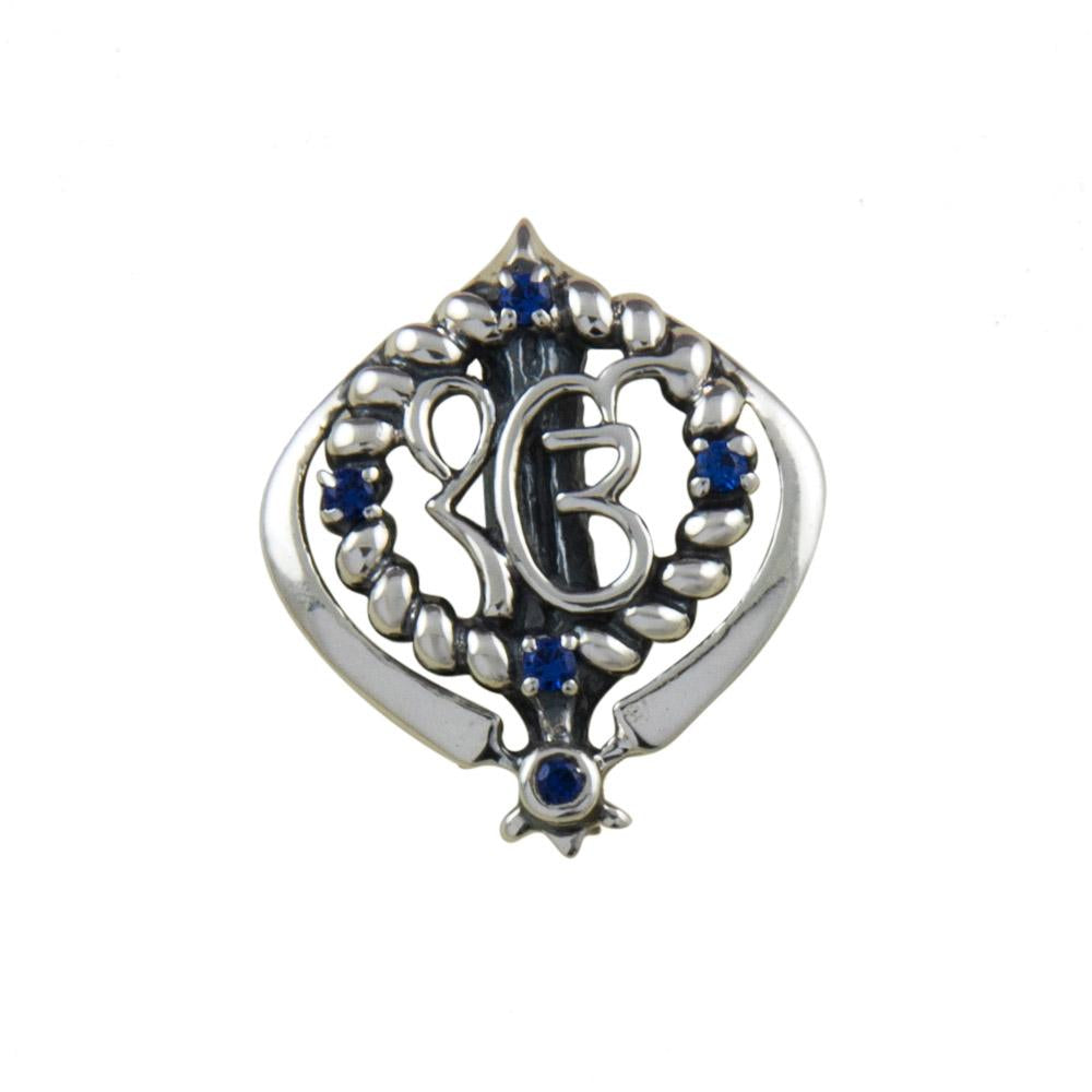 Fourseven Ek Onkar Khanda Brooch BR-74-SP-S White-BG-Image