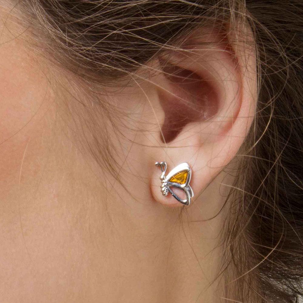 Fourseven Flutterby Butterfly Stud Earrings E-368-PL-S Base-Image