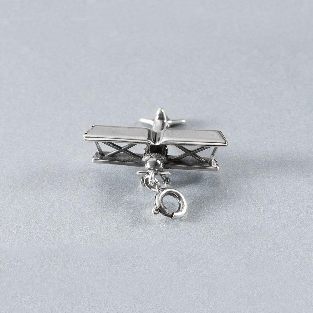 Fourseven Flying High Biplane Charm C-559-PL-S Base-Image