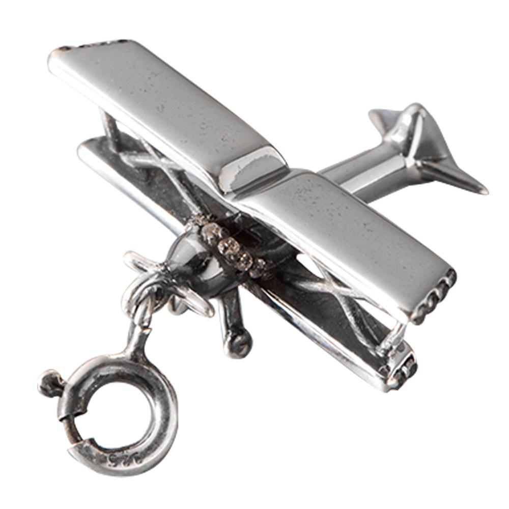 Fourseven Flying High Biplane Charm C-559-PL-S White-BG-Image