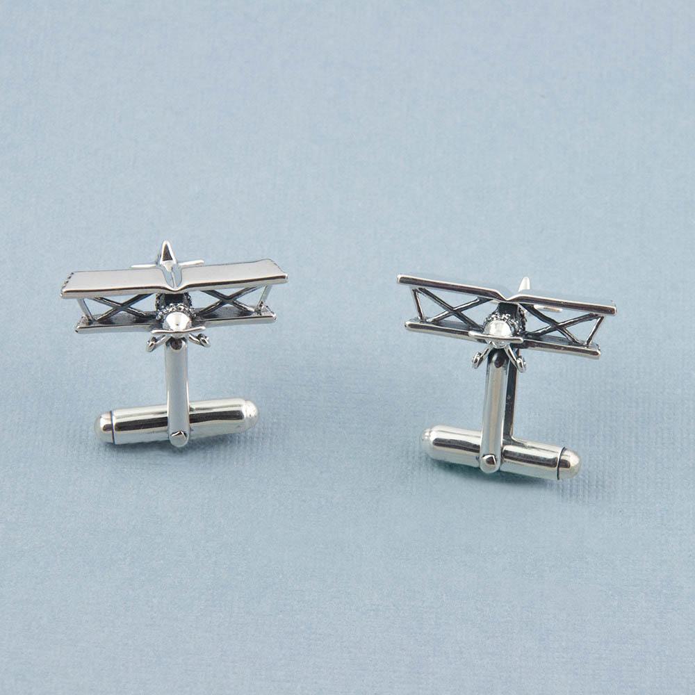 Fourseven Flying High Biplane Cufflinks CL-71-PL-S Base-Image