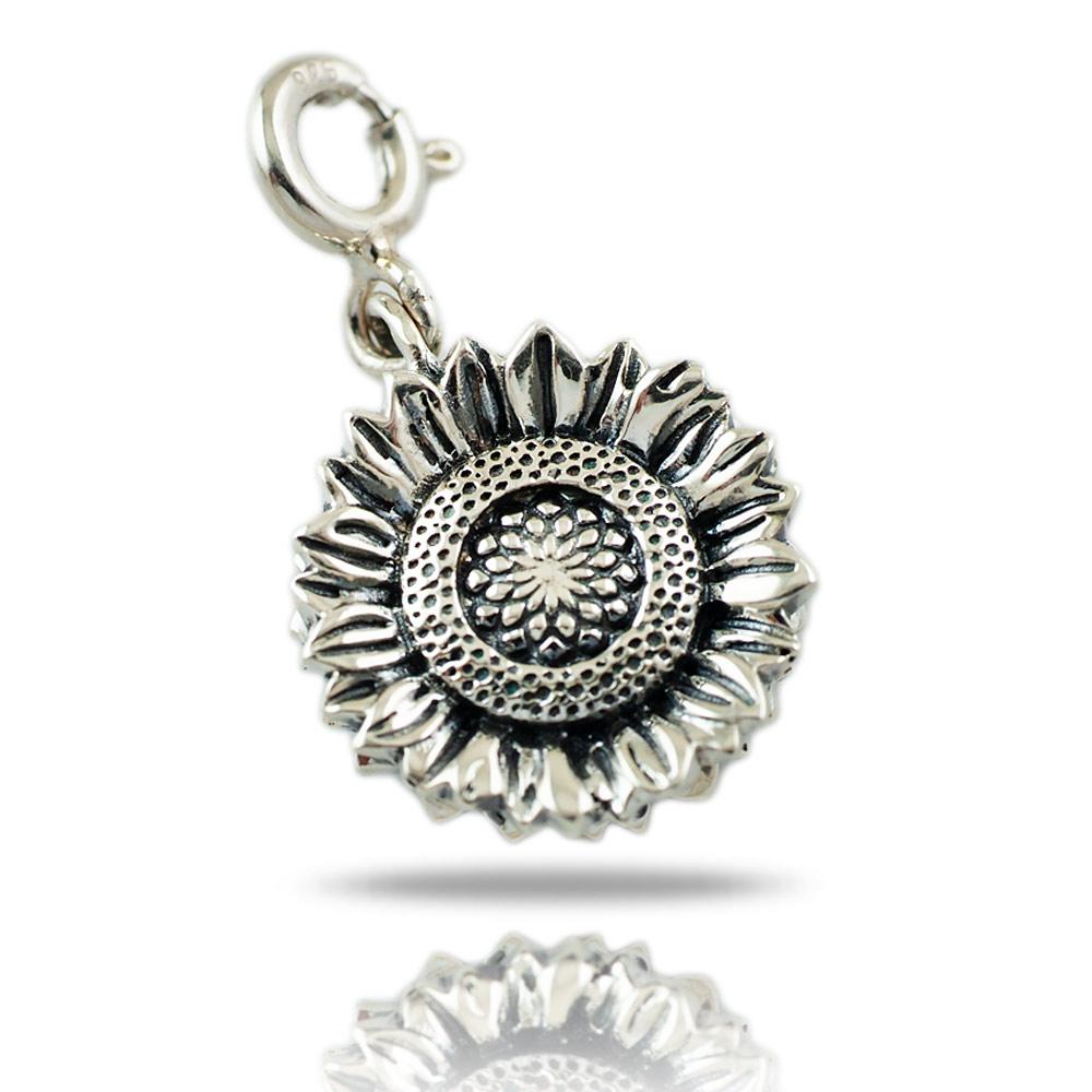 Fourseven Happy Sunflower Silver Charm C-0810-SI-S White-BG-Image