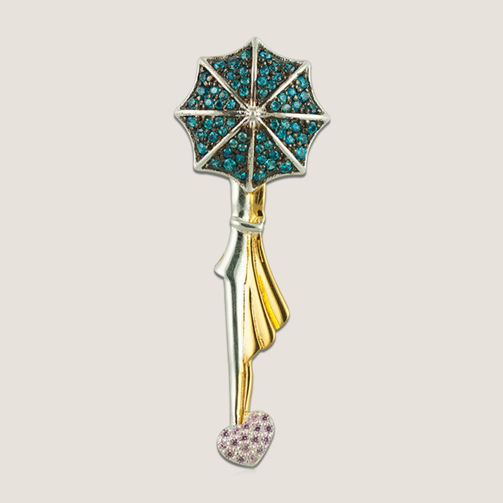 Fourseven Hidden Embrace Pendant in Turquoise and Pink N-115-AL-PINTUR Base-Image