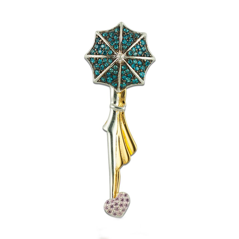 Fourseven Hidden Embrace Pendant in Turquoise and Pink N-115-AL-PINTUR White-BG-Image