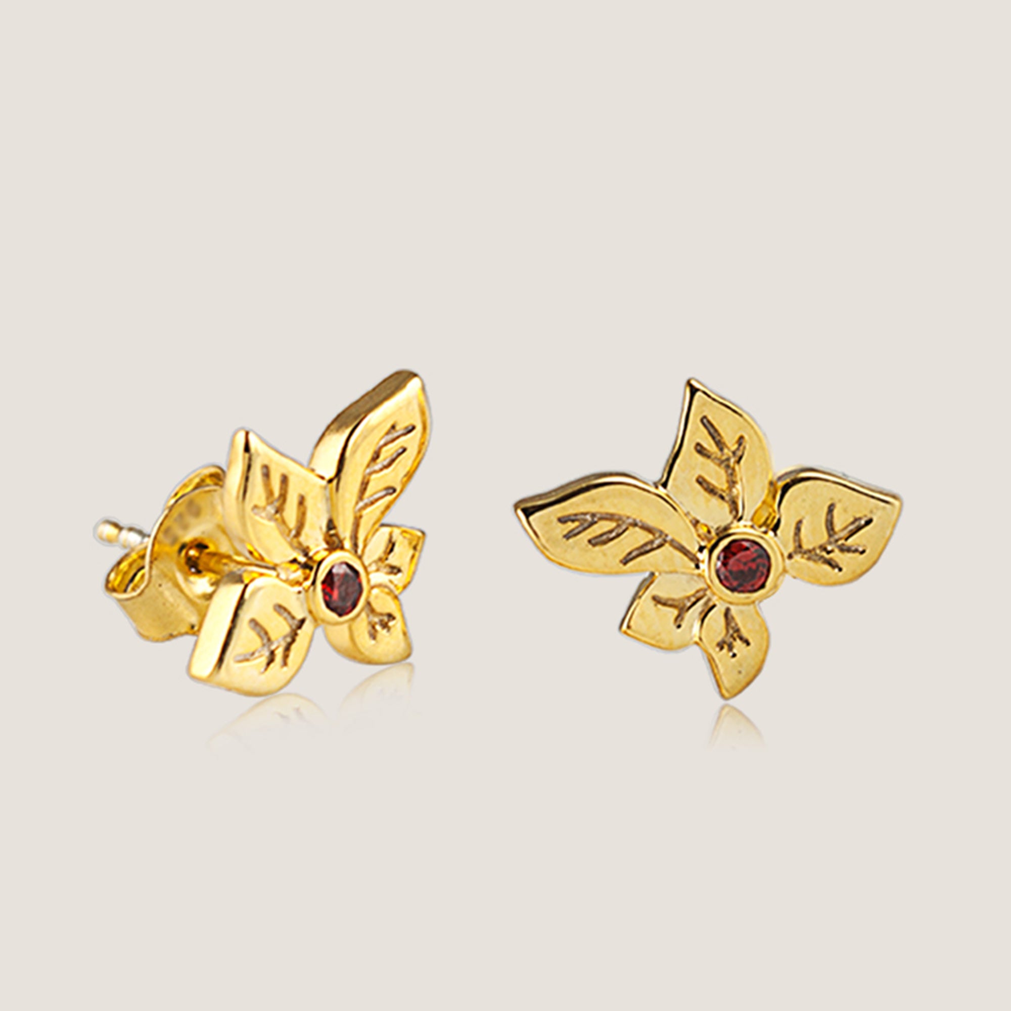 Holly Gold-Plated Silver Stud Earrings