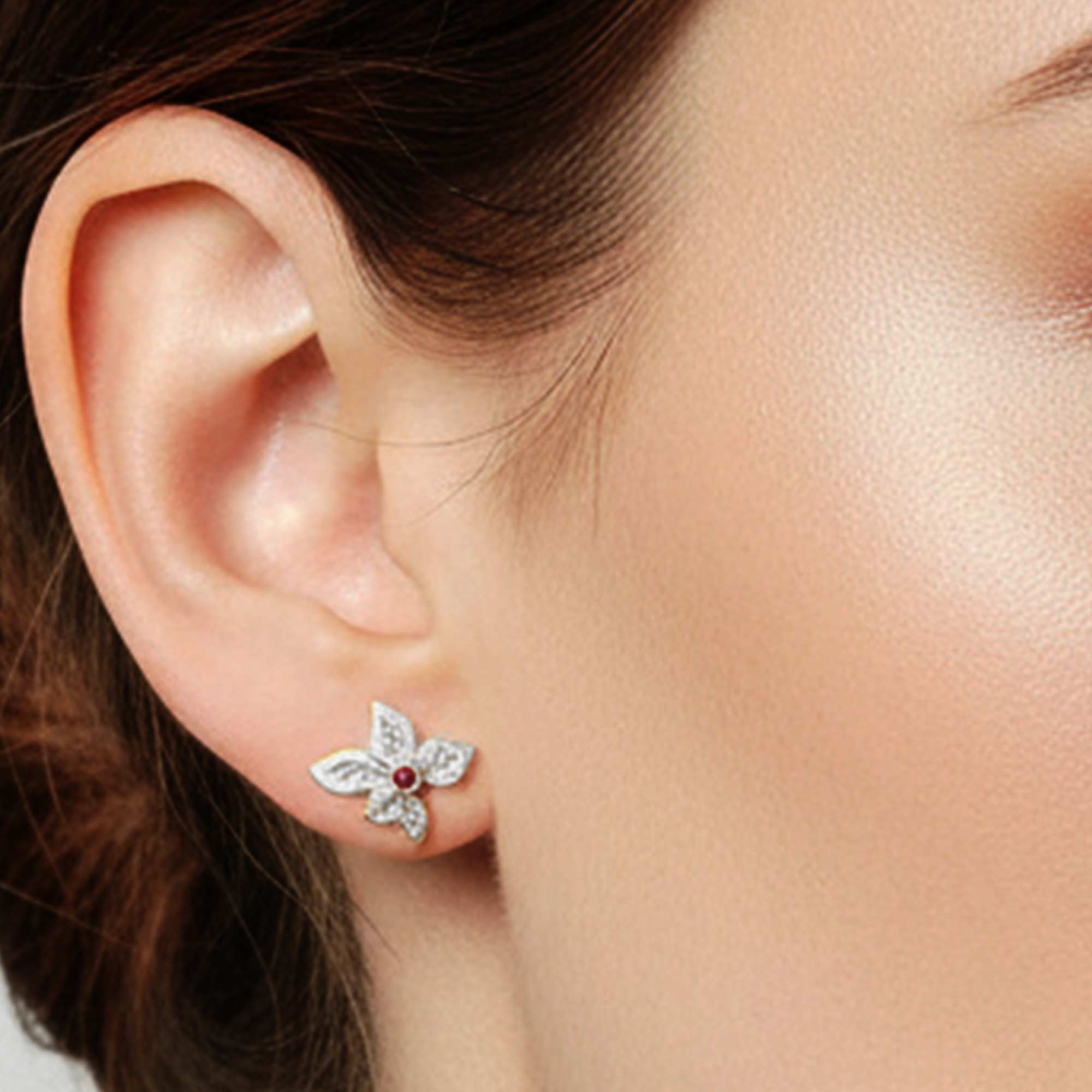 Holly Stud Silver Earrings