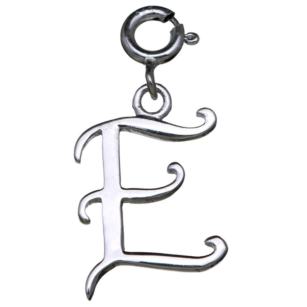 Fourseven Letter E Pendant Charm C-204-SI-S White-BG-Image