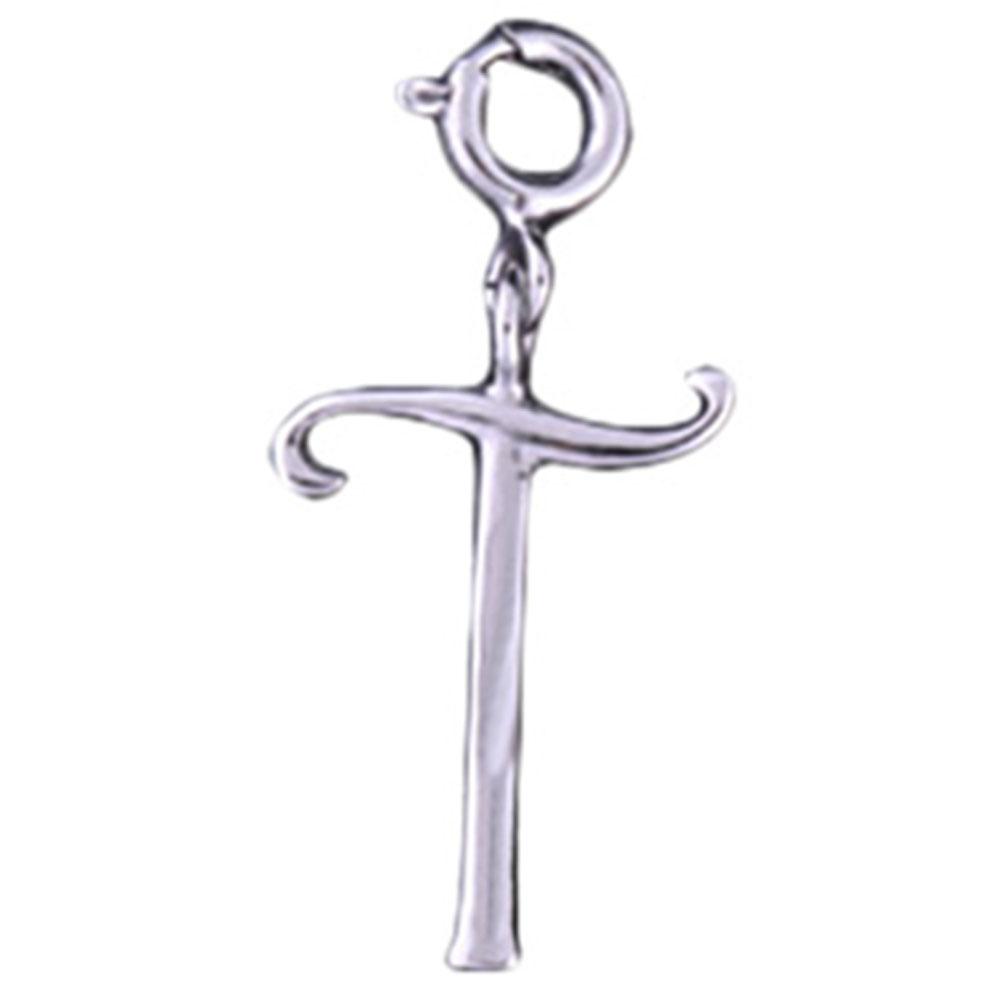 Fourseven Letter T Pendant Charm C-219-SI-S White-BG-Image