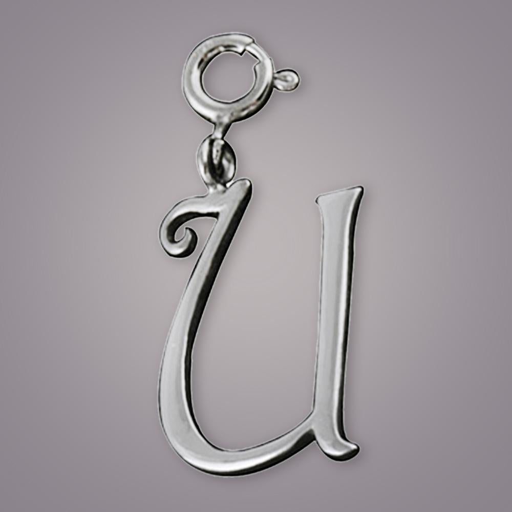 Fourseven Letter U Silver Pendant Charm C-220-SI-S Base-Image