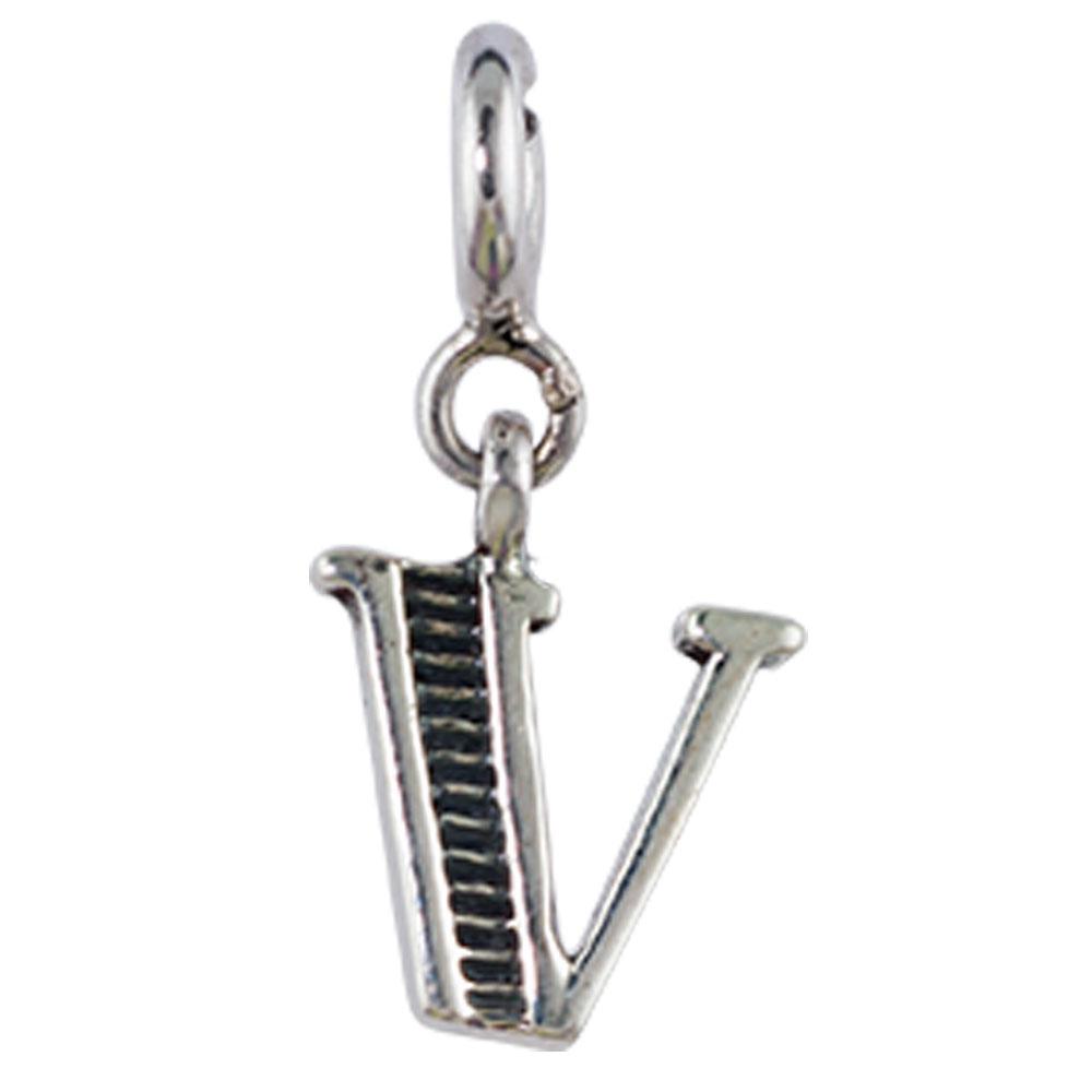 Fourseven Letter V Charm C-273-SI-S White-BG-Image