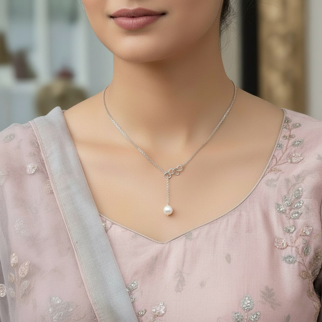 Linked Hearts Silver Necklace