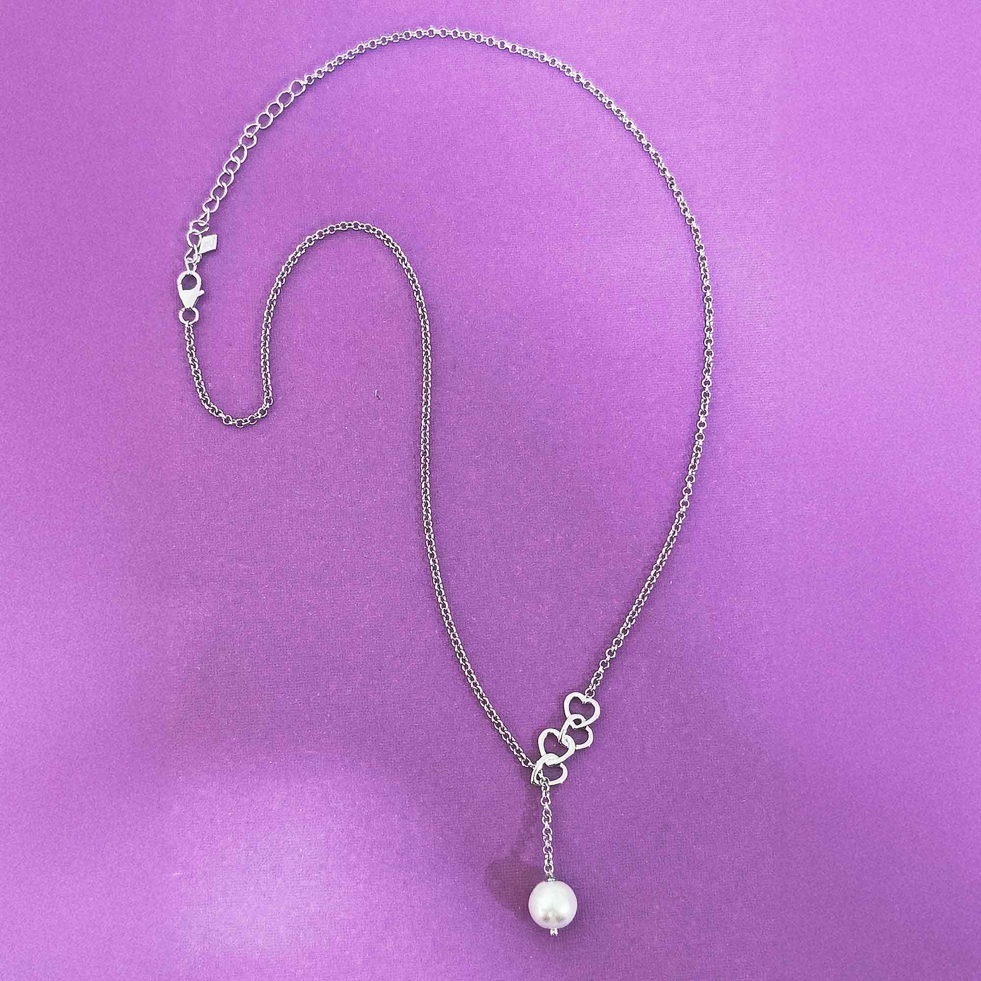 Linked Hearts Silver Necklace