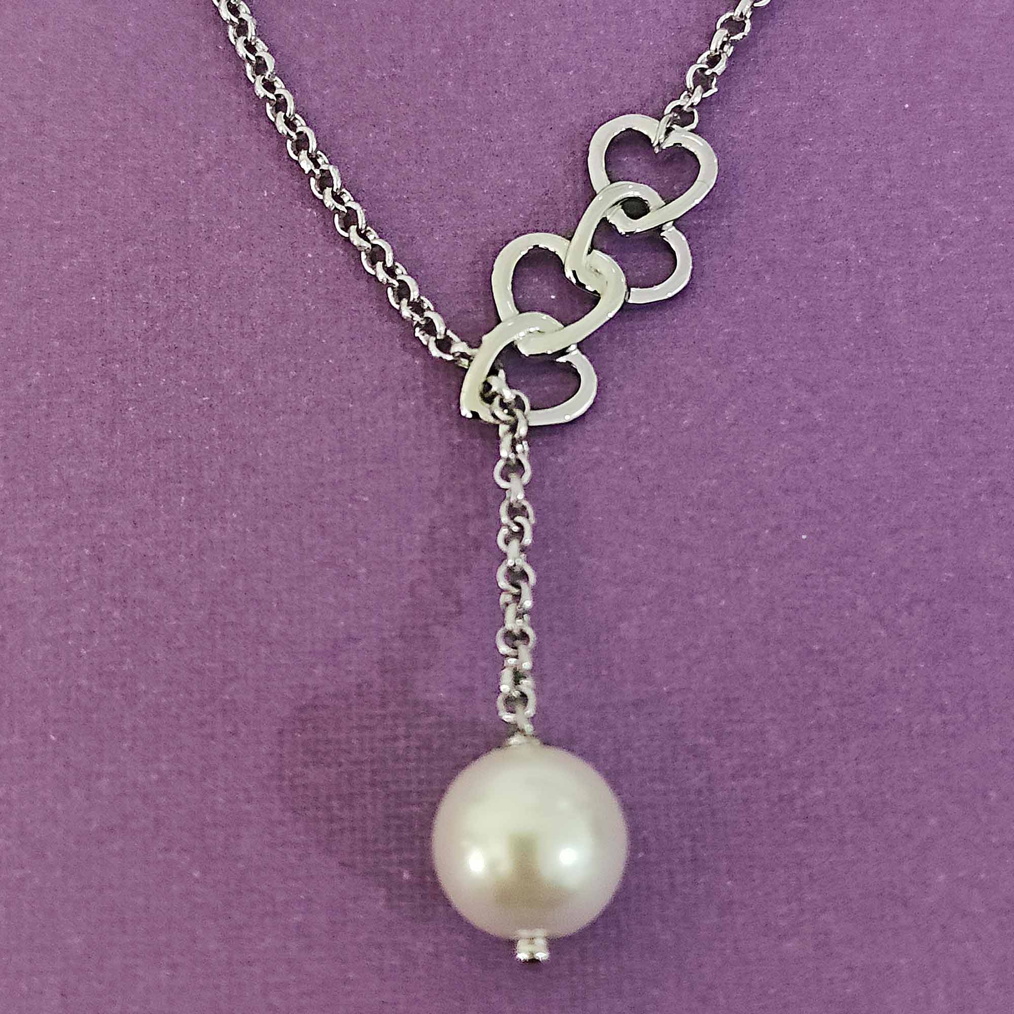 Linked Hearts Silver Necklace