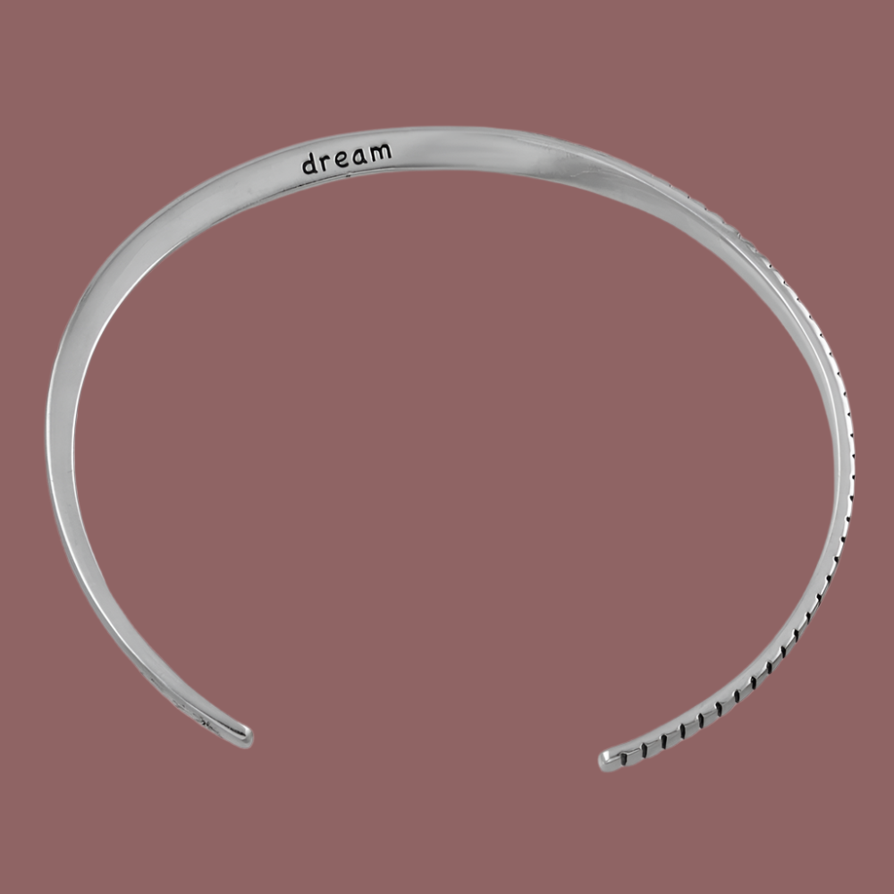 Dream Silver Message Cuff Bangle