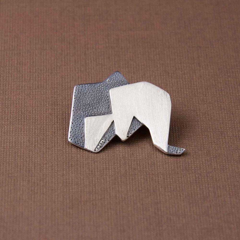 Fourseven Origami Elephant Brooch BR-64-EA-S Base-Image