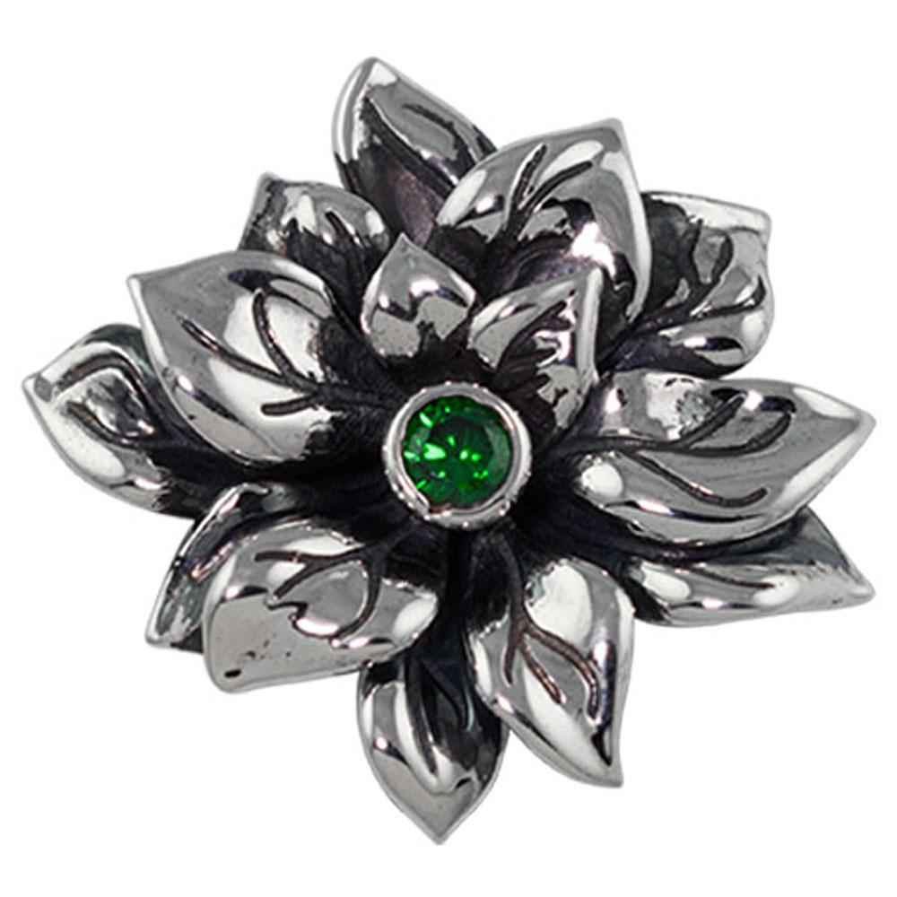 Fourseven Poinsettia Flower Brooch BR-56-AL-S White-BG-Image