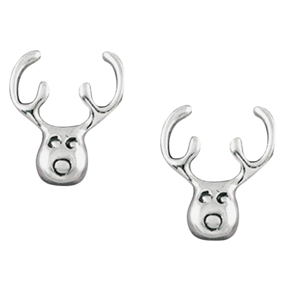 Fourseven Reindeer Rudolph Stud Earrings E-376-PL-S White-BG-Image