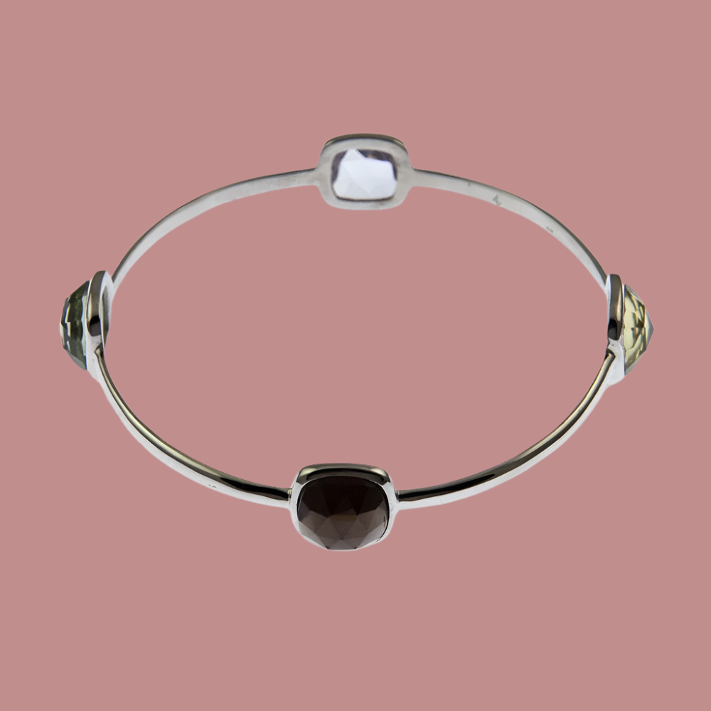 Sharadhi Silver Bangle in Square Cut Soft Semis-2.6