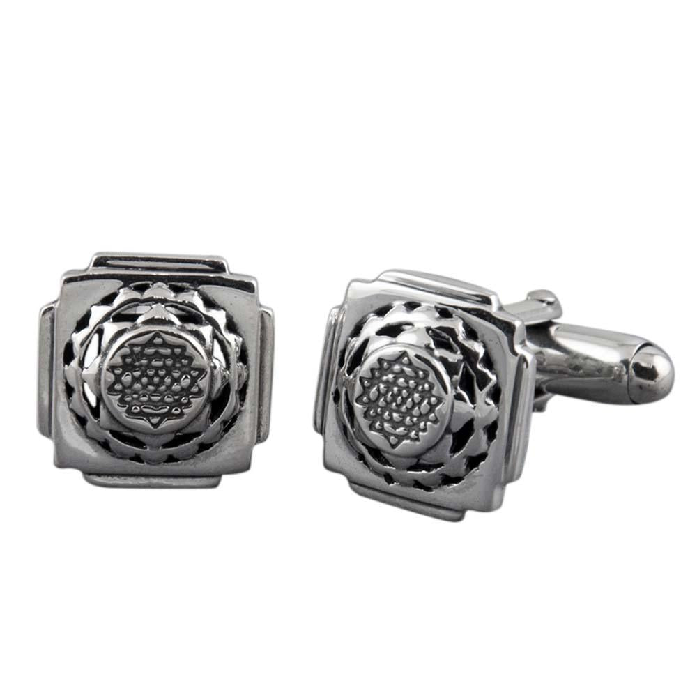 Fourseven Shri Yantra Cufflinks CL-61-SP-S White-BG-Image