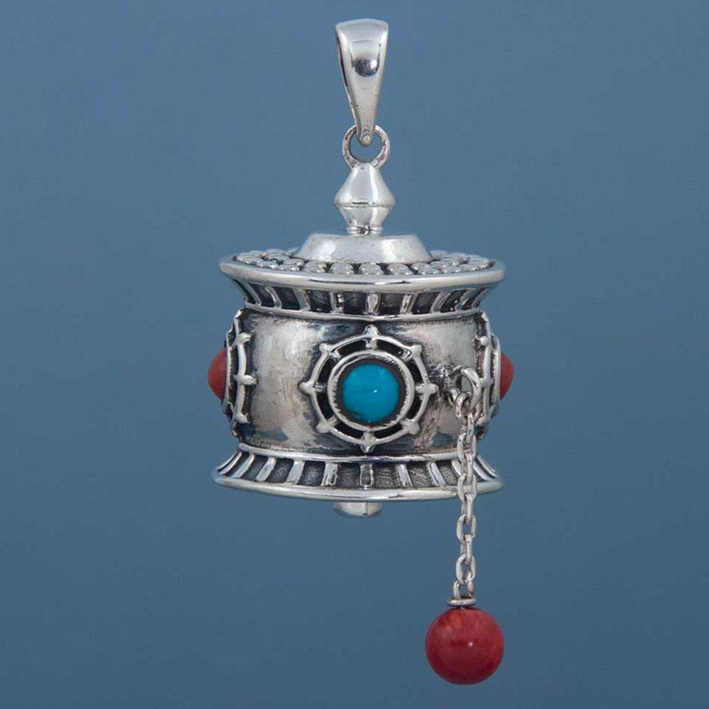 Fourseven Spiritual Prayer Wheel Pendant N-180-SP-S Base-Image