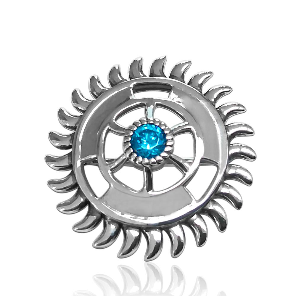 Fourseven Sudarshan Chakra Brooch BR-50-SP-S White-BG-Image