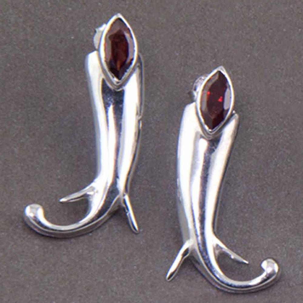 Fourseven Sumukh Ganesha Silver Earrings with Garnet E-90-SP-S Base-Image