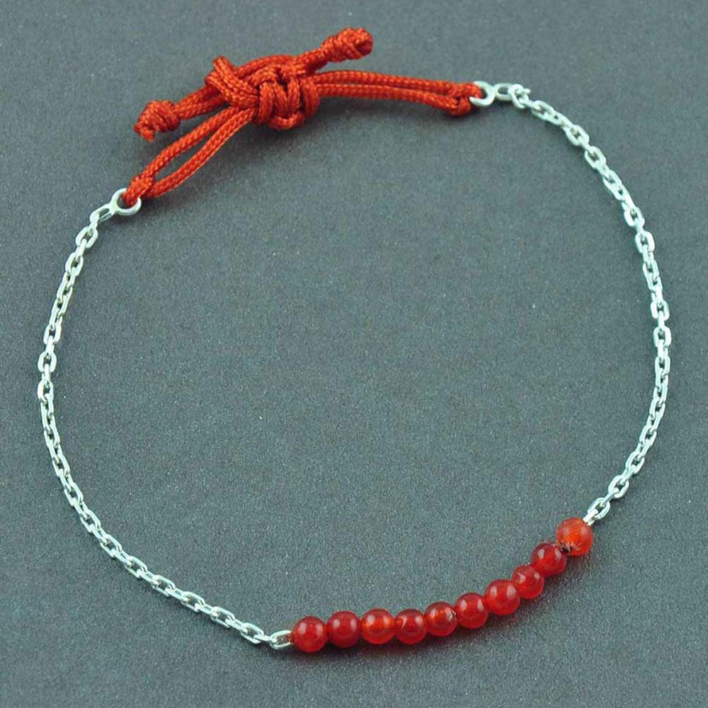 Fourseven Sunrise Bracelet with orange beads B-156-SI-S-OR Base-Image
